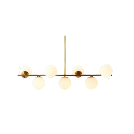 lampu gantung minimalis tiang gold kaca susu hias rumah cafe