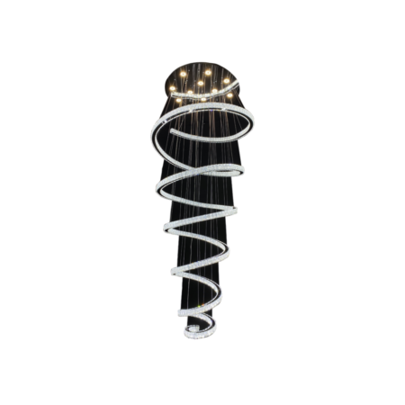 lampu gantung void tangga kristal