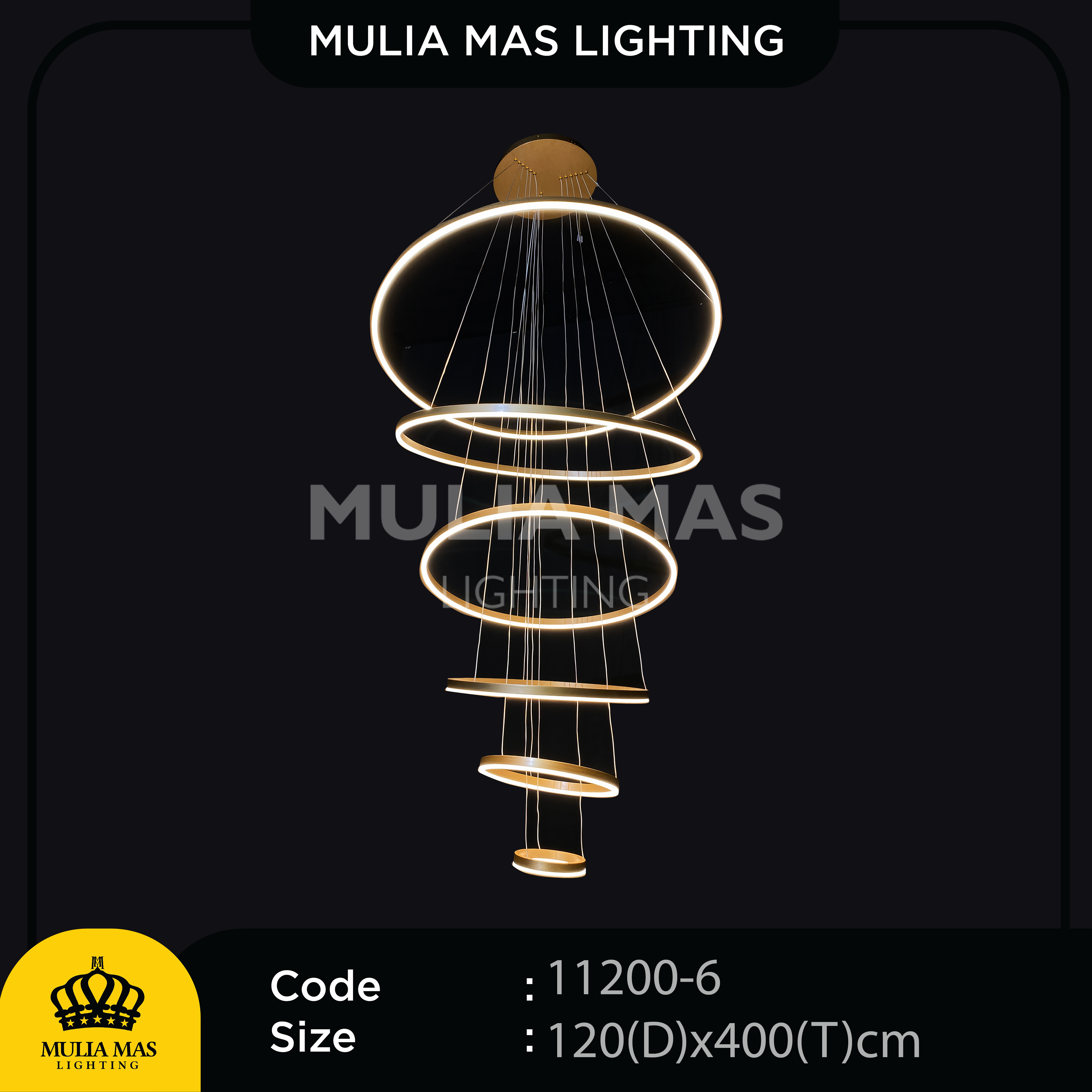 Lampu Gantung Model Ring Led Modern Hias Ruang Tamu Muliamas Mulia Mas Lighting